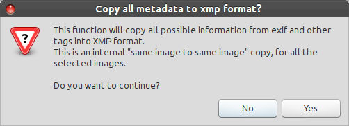 Copy all metadata to xmp format