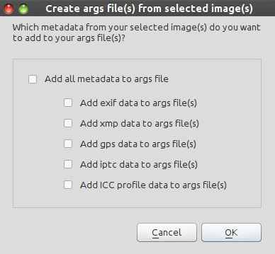 Create args file(s)